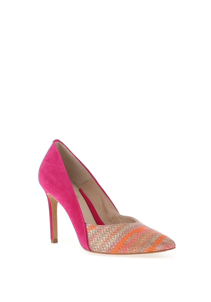 EMIS Suede Leather Fuchsia Court Shoe SHOOZZ
