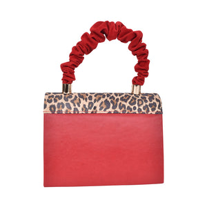 EMIS Leopard Print Hand bag in Red