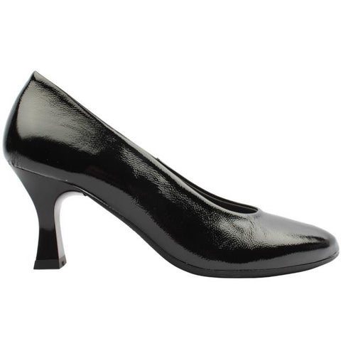 Pitillos Black Patent Court Shoe