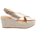 Pitillos Gold Wedge Sandal