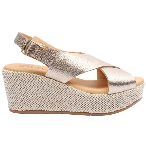 Pitillos Gold Wedge Sandal