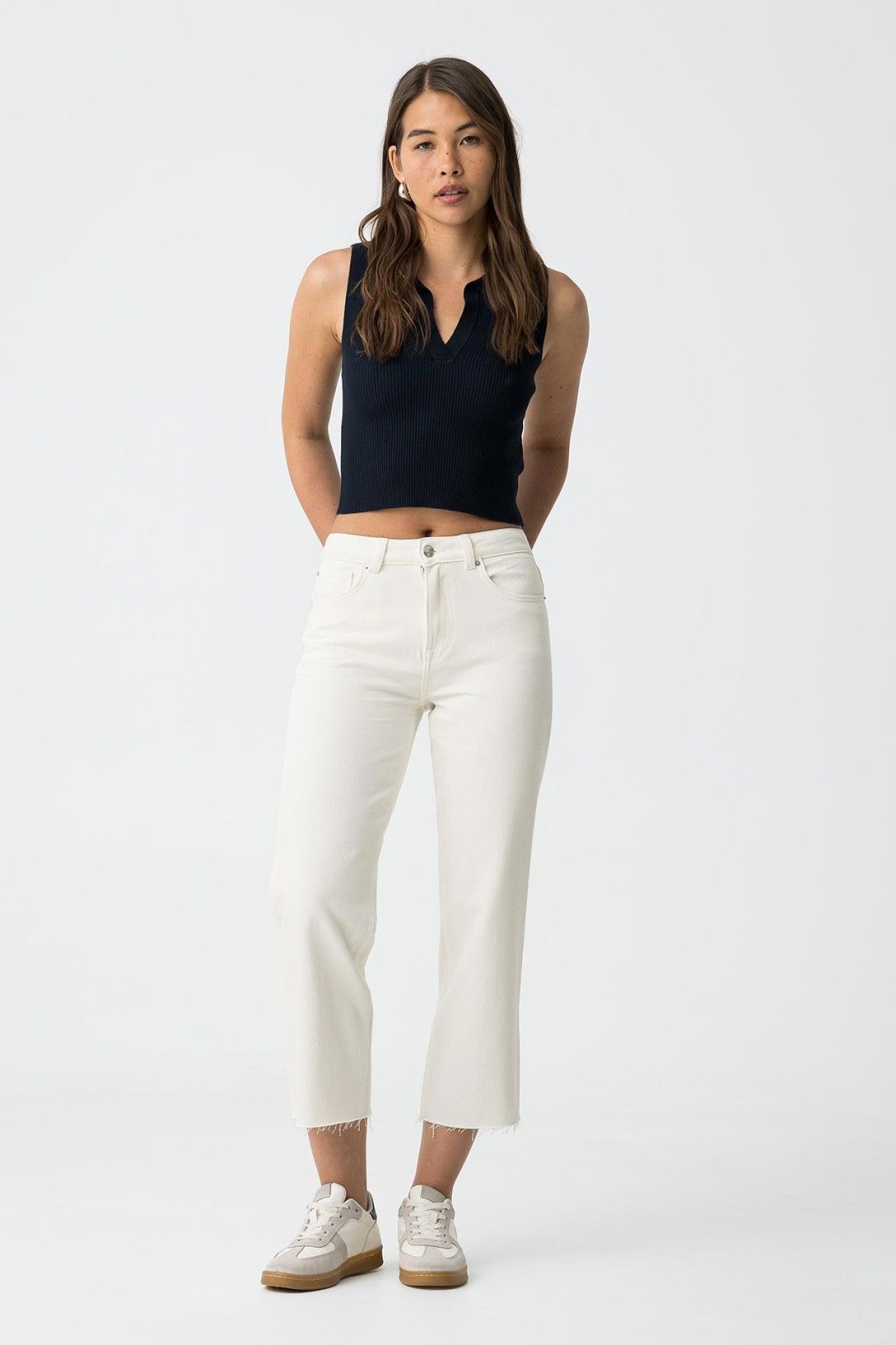 Tiffosi Solange White Trousers
