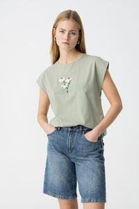 Tiffosi July Sage Green Tee Shirt