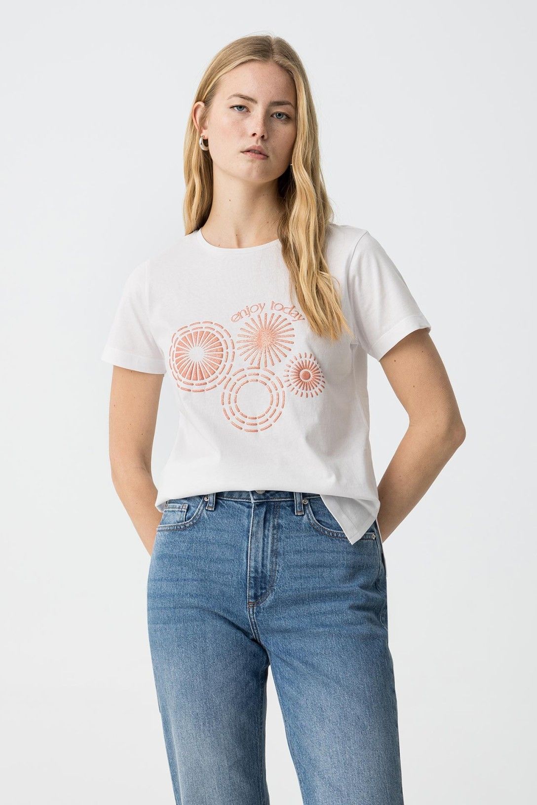 Tiffosi Brandy White Print Tee Shirt