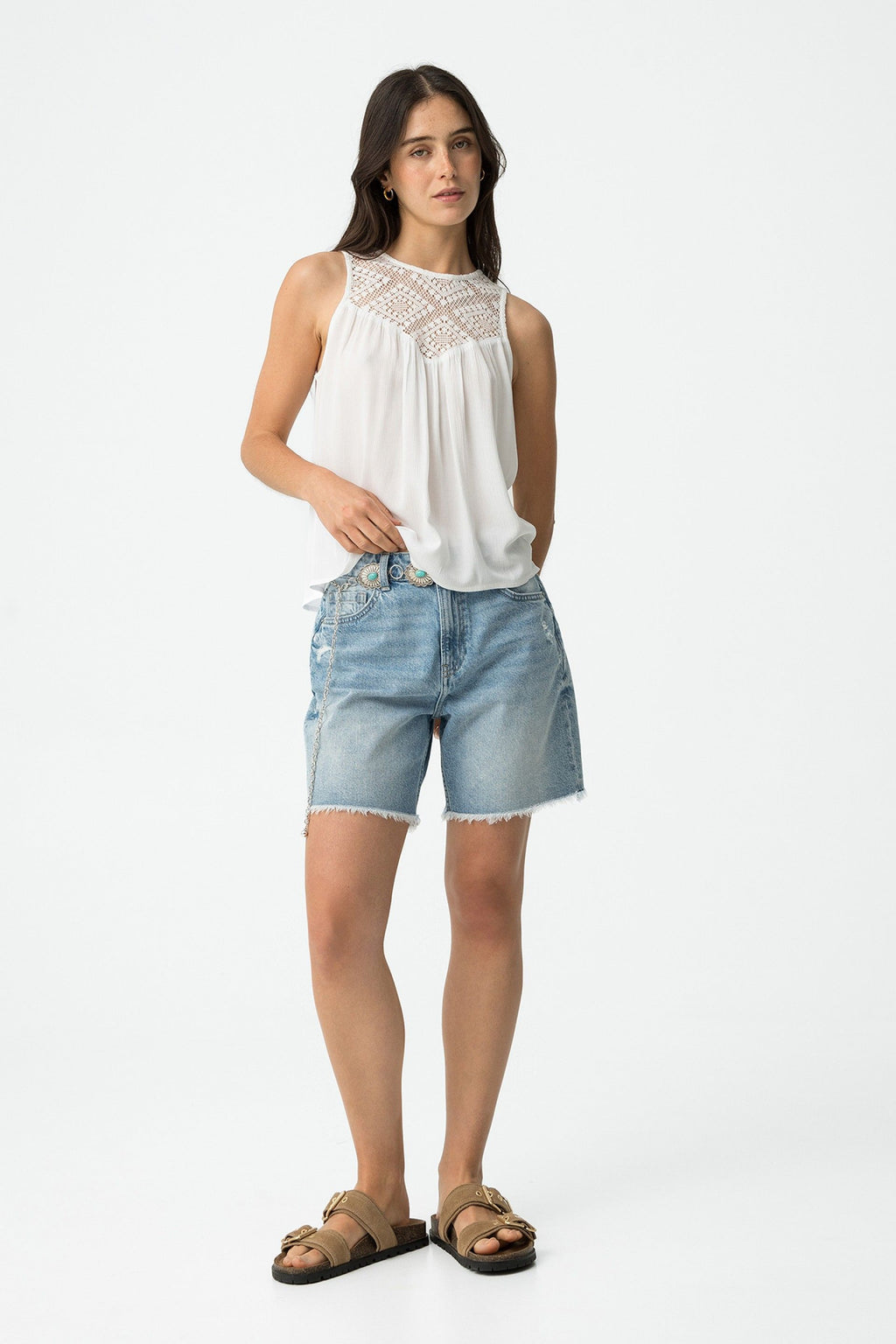 Tiffosi White Lace Top