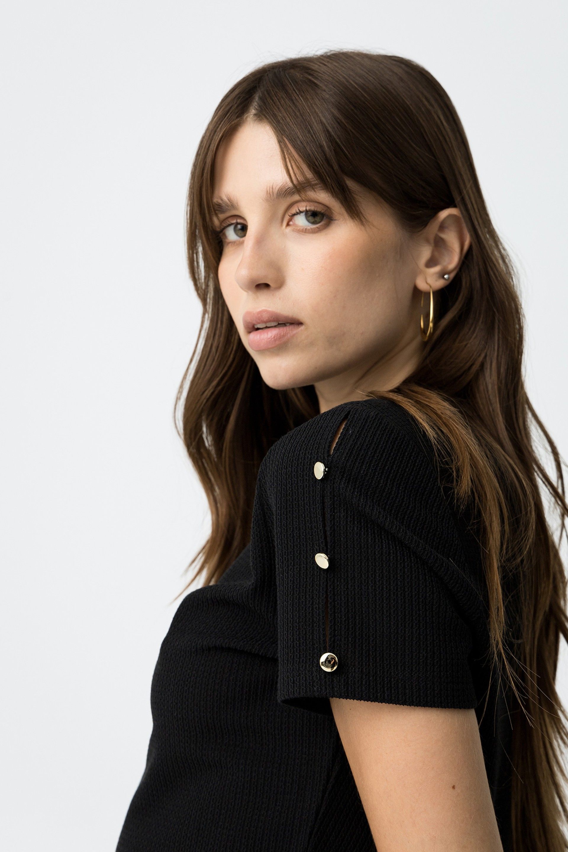Tiffosi Short Sleeved Top in Black