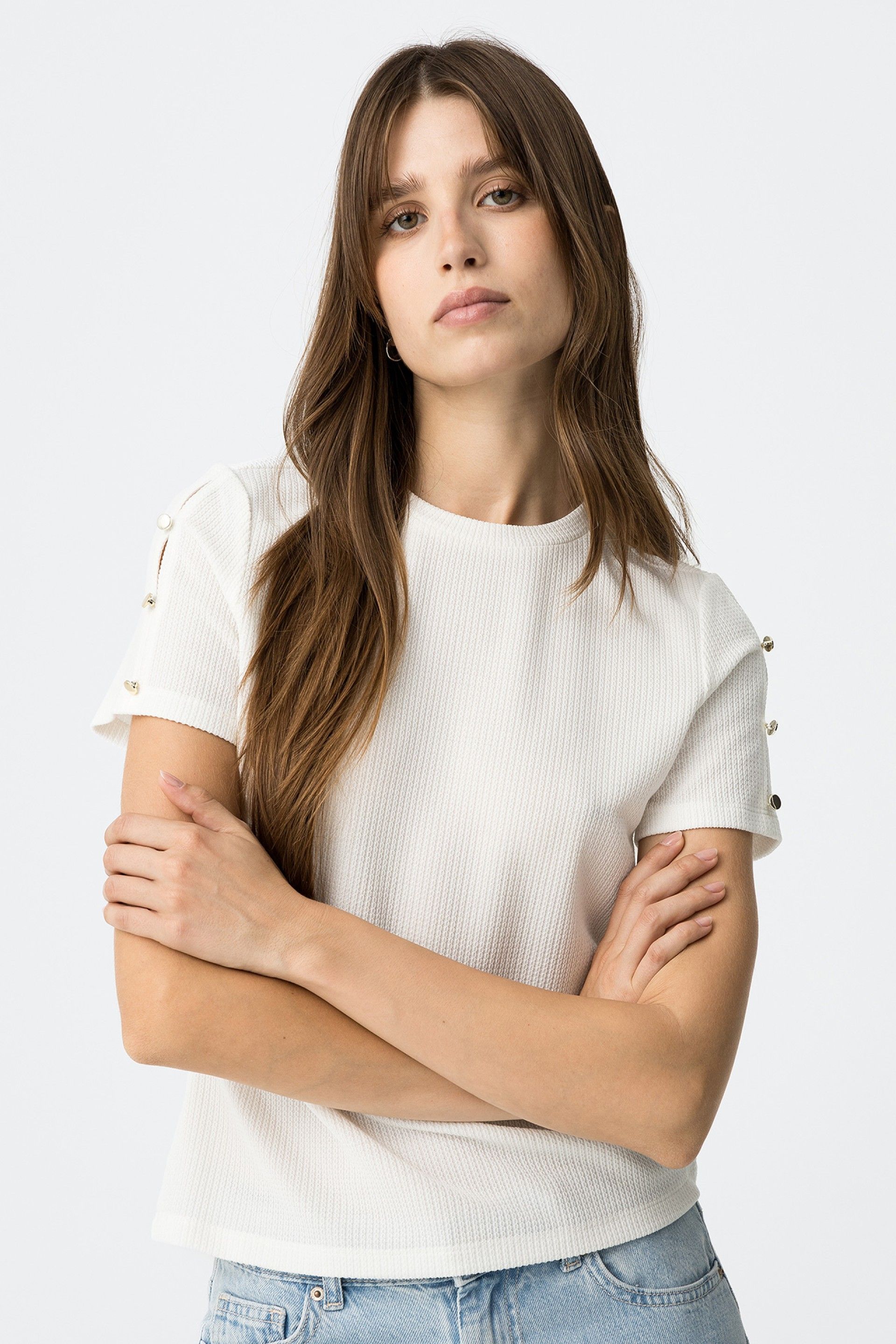 Tiffosi Short Sleeved Top in White