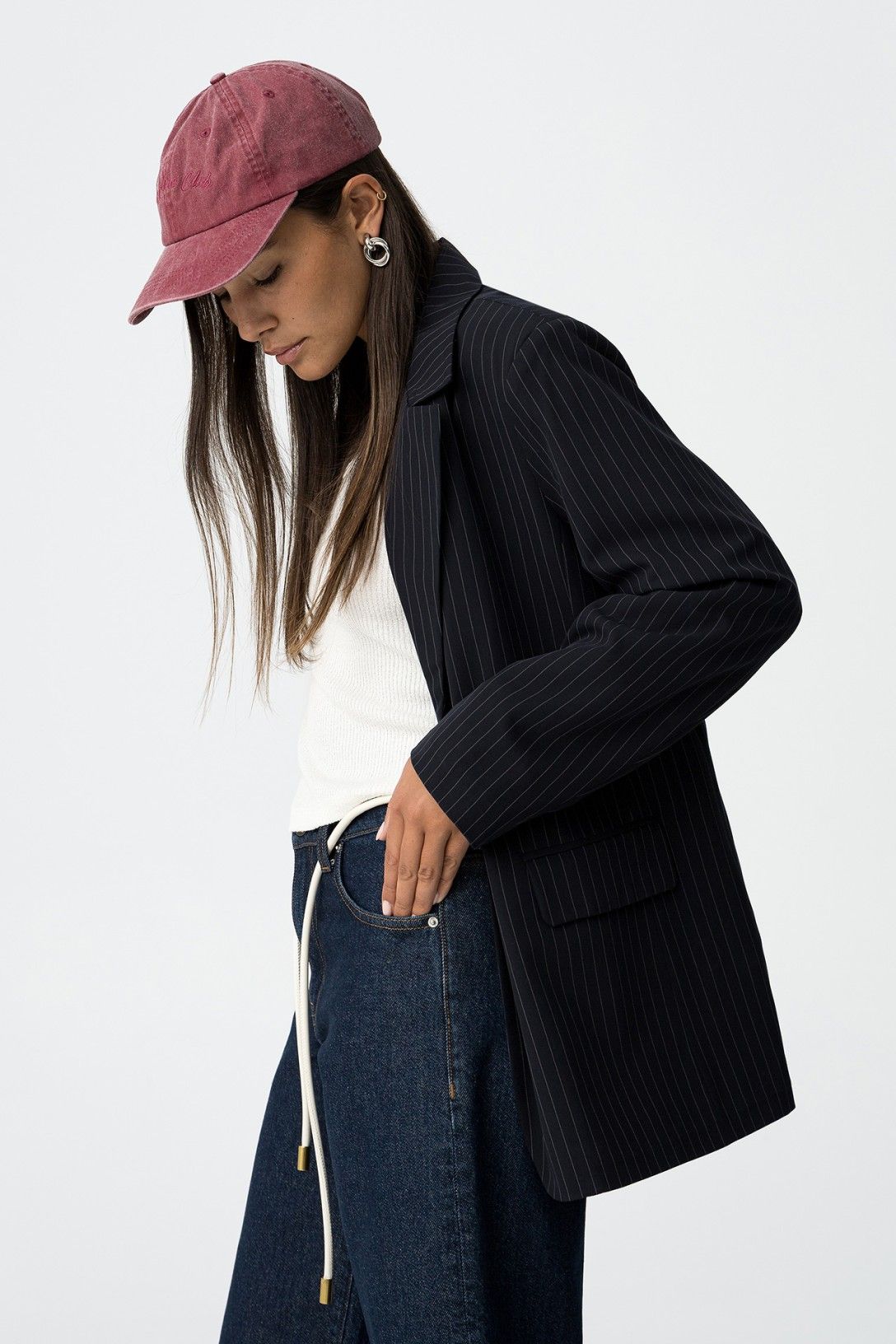 Tiffosi Navy Pinstriped Blazer