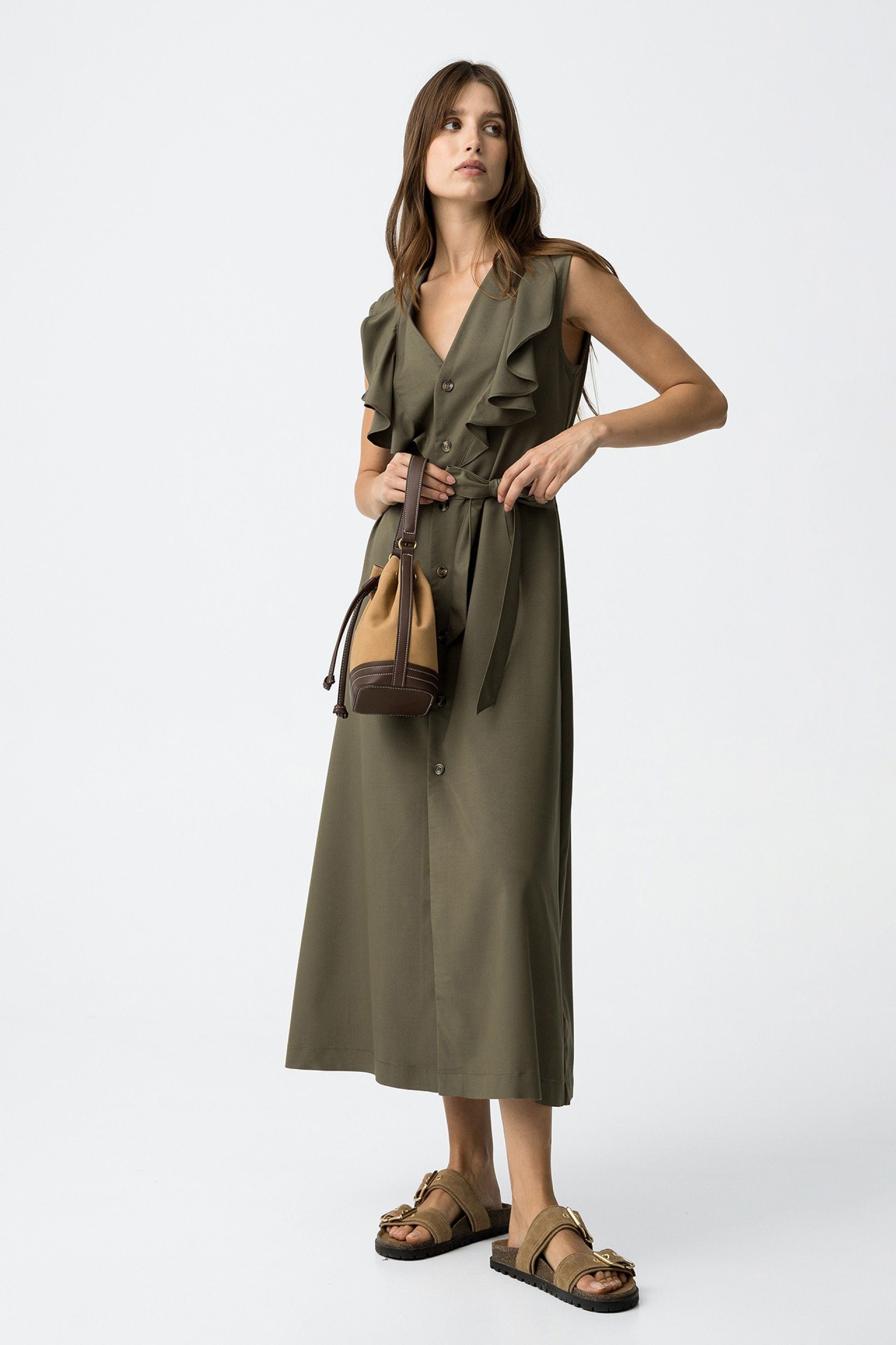 Tiffosi Midi Dress in Green
