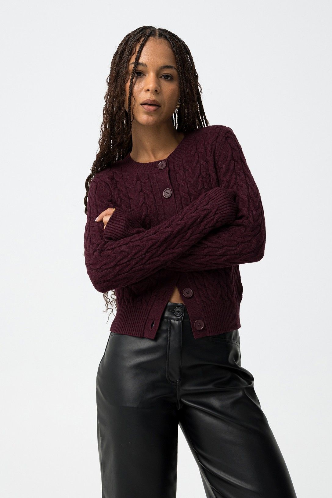 Tiffosi Limnoria Cardigan in Fig