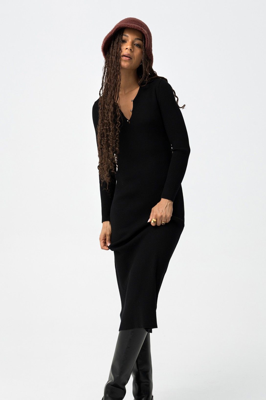 Tiffosi Narcisa Knitted Dress in Black
