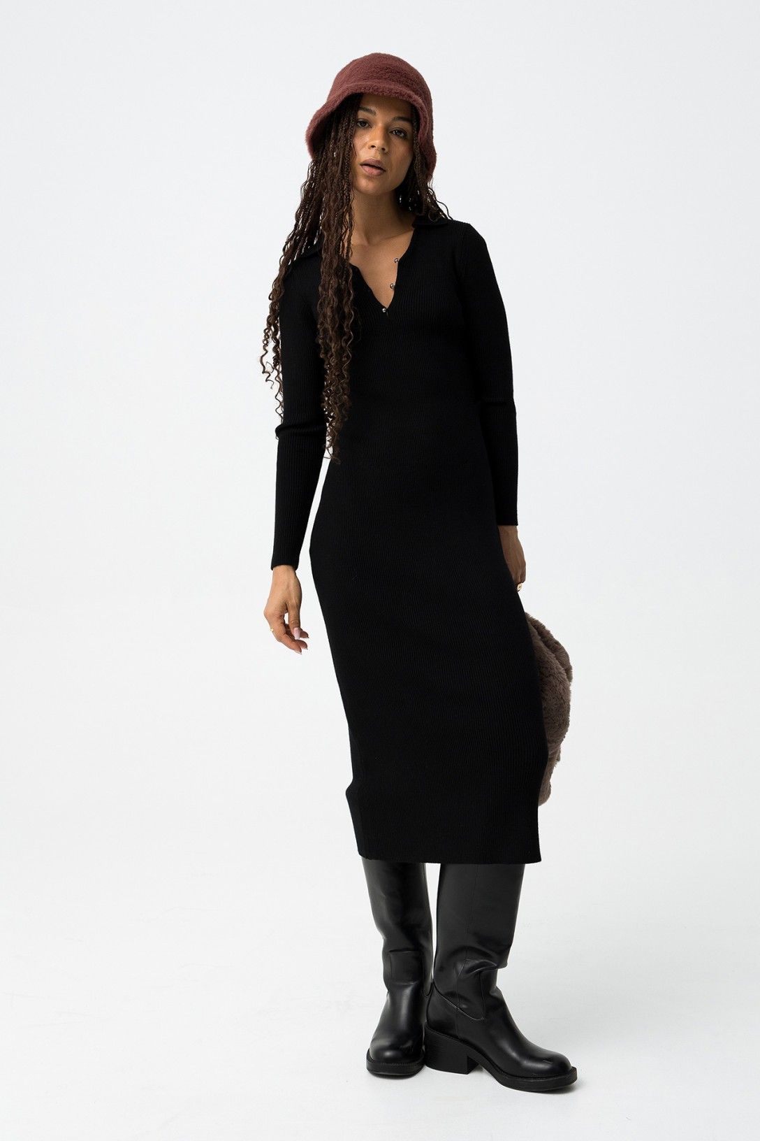 Tiffosi Narcisa Knitted Dress in Black