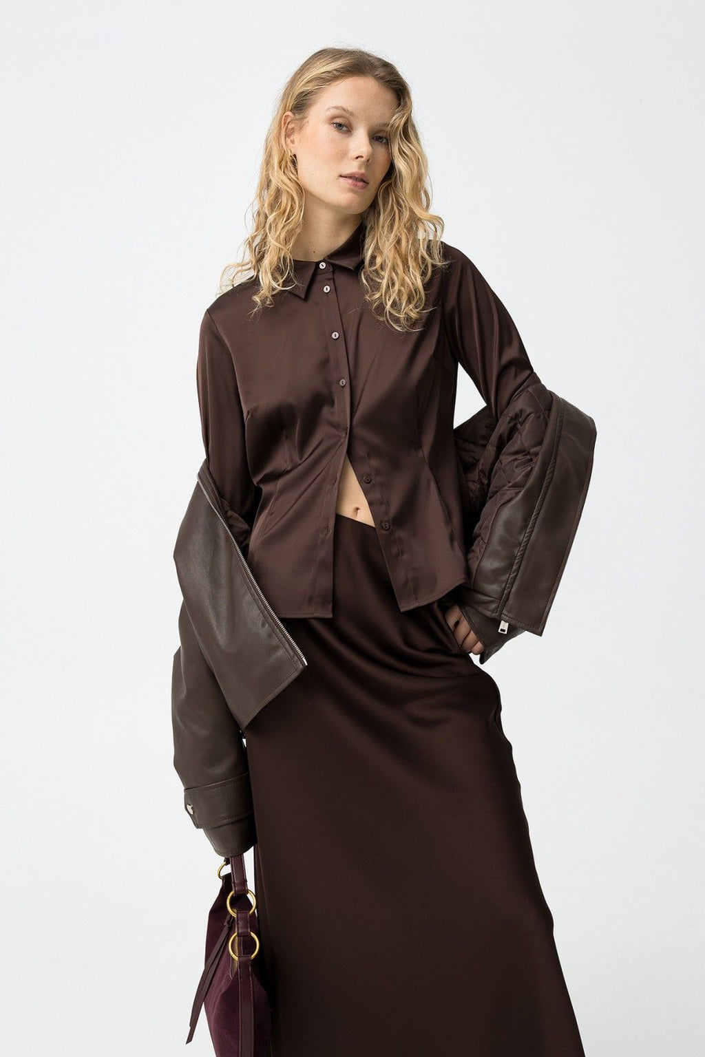 Tiffosi Justina Chocolate Brown Shirt
