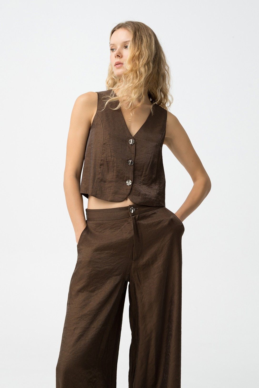 Tiffosi Fiesta Waistcoat in Chocolate Brown