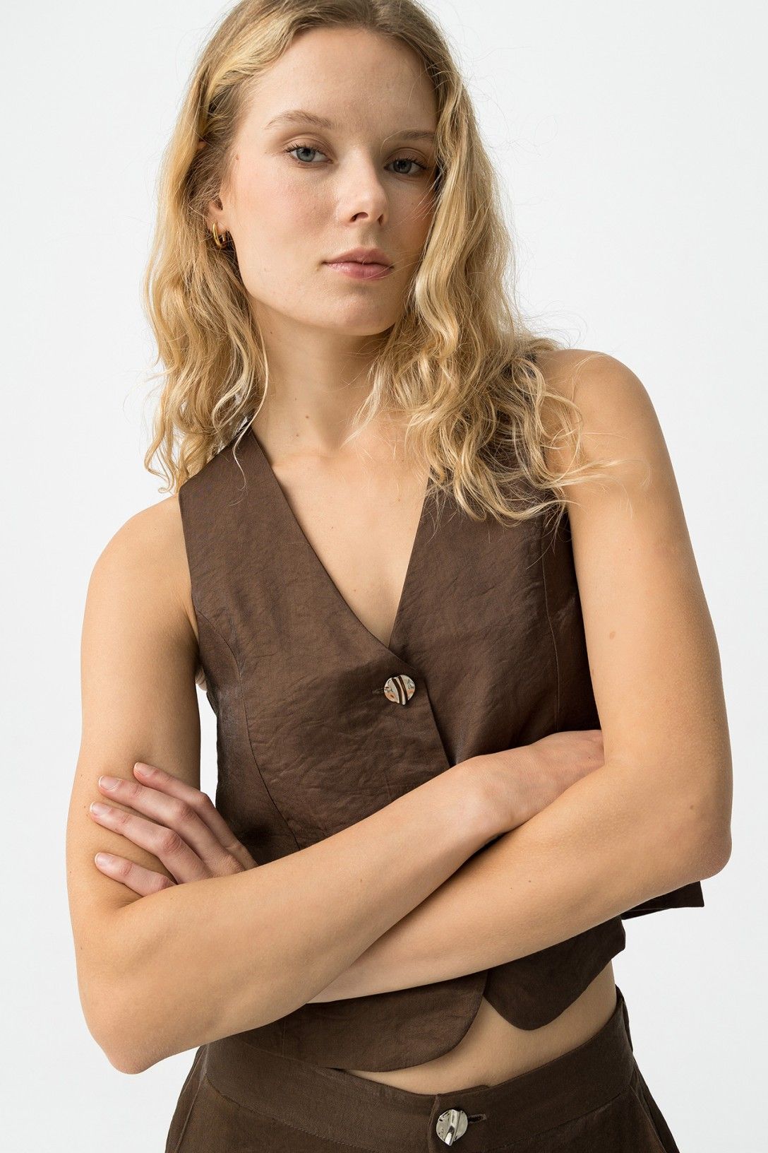 Tiffosi Fiesta Waistcoat in Chocolate Brown