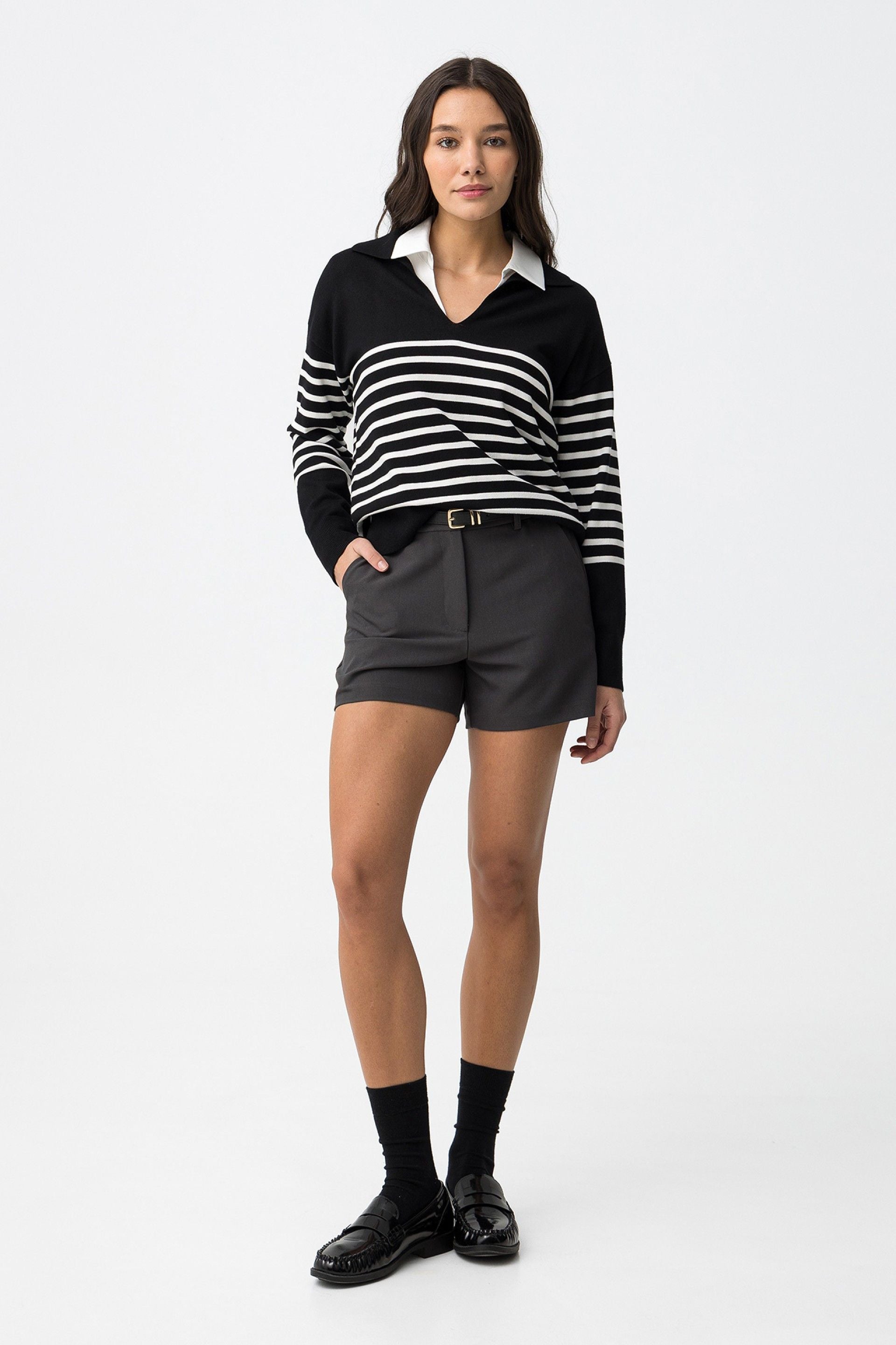 Tiffosi Vernon Black Striped Jumper
