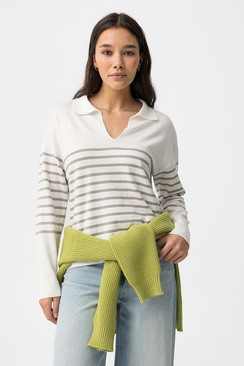 Tiffosi Vernon White Striped Jumper
