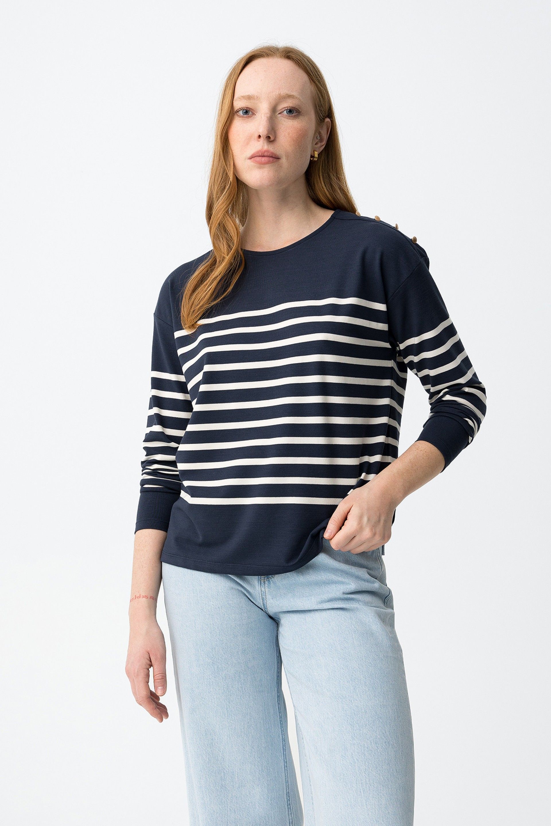 Tiffosi Venice Navy Stripe Light Jumper