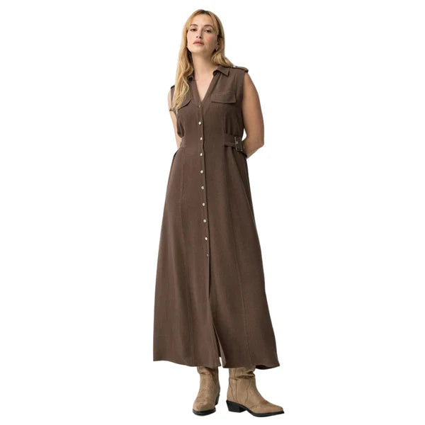 Tiffosi Favo Chocolate Brown Dress