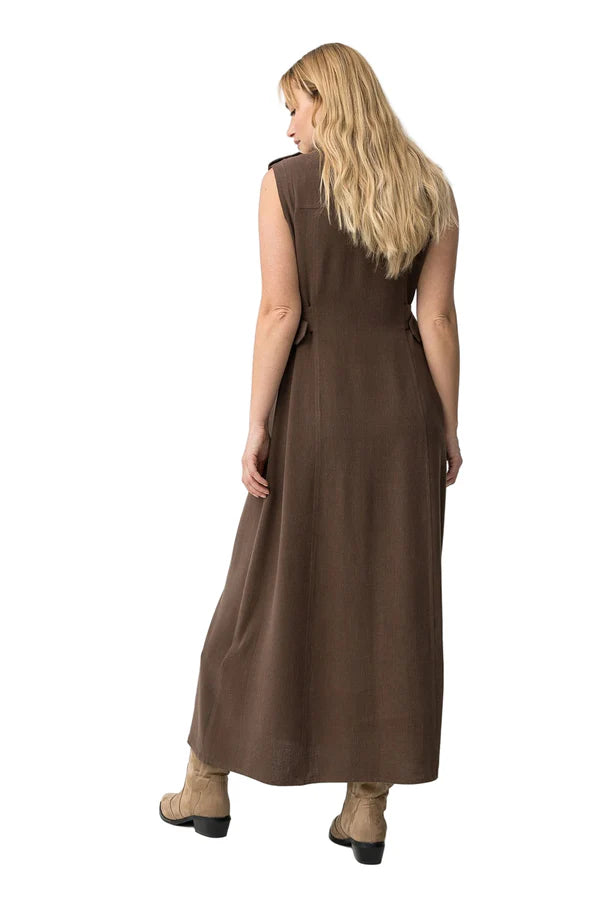 Tiffosi Favo Chocolate Brown Dress