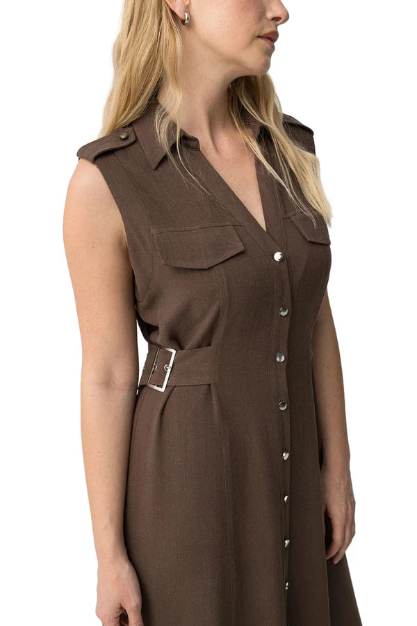 Tiffosi Favo Chocolate Brown Dress