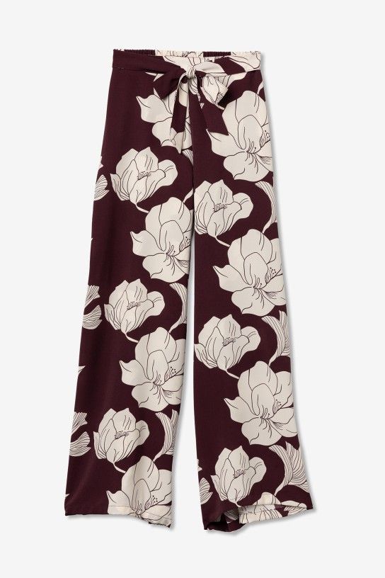 Tiffosi Daley Casual Pants Burgundy/Cream