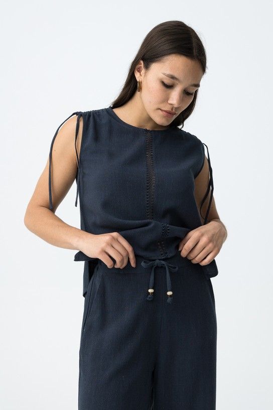 Tiffosi Zeki Navy Top