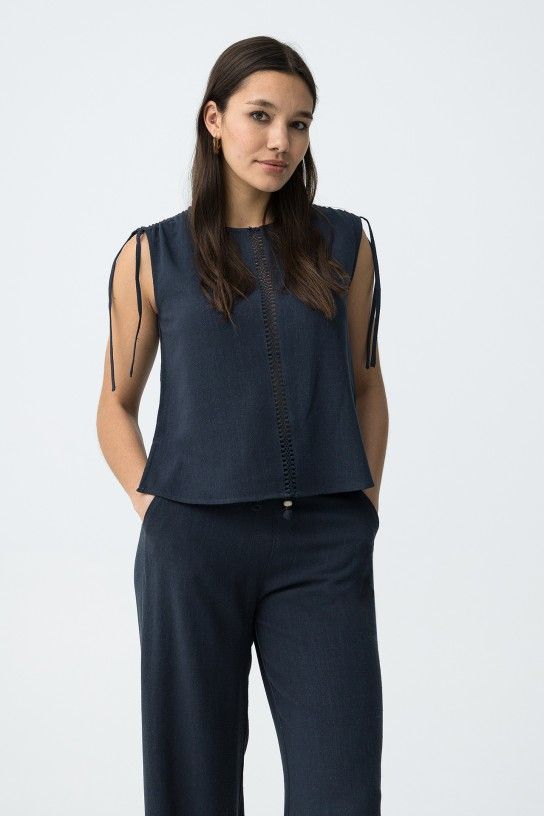 Tiffosi Zeki Navy Top