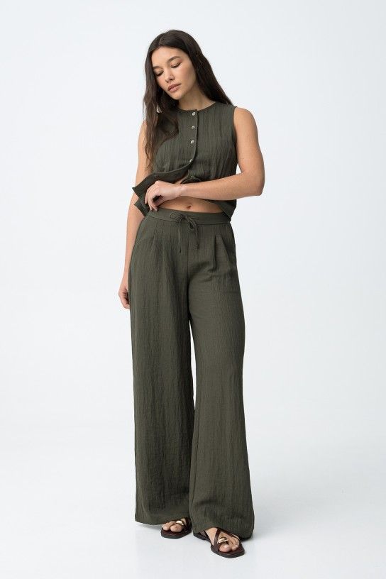 Tiffosi Augusta Casual Pants Olive Green