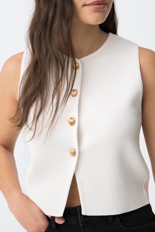 Tiffosi  Seashell Waistcoat White