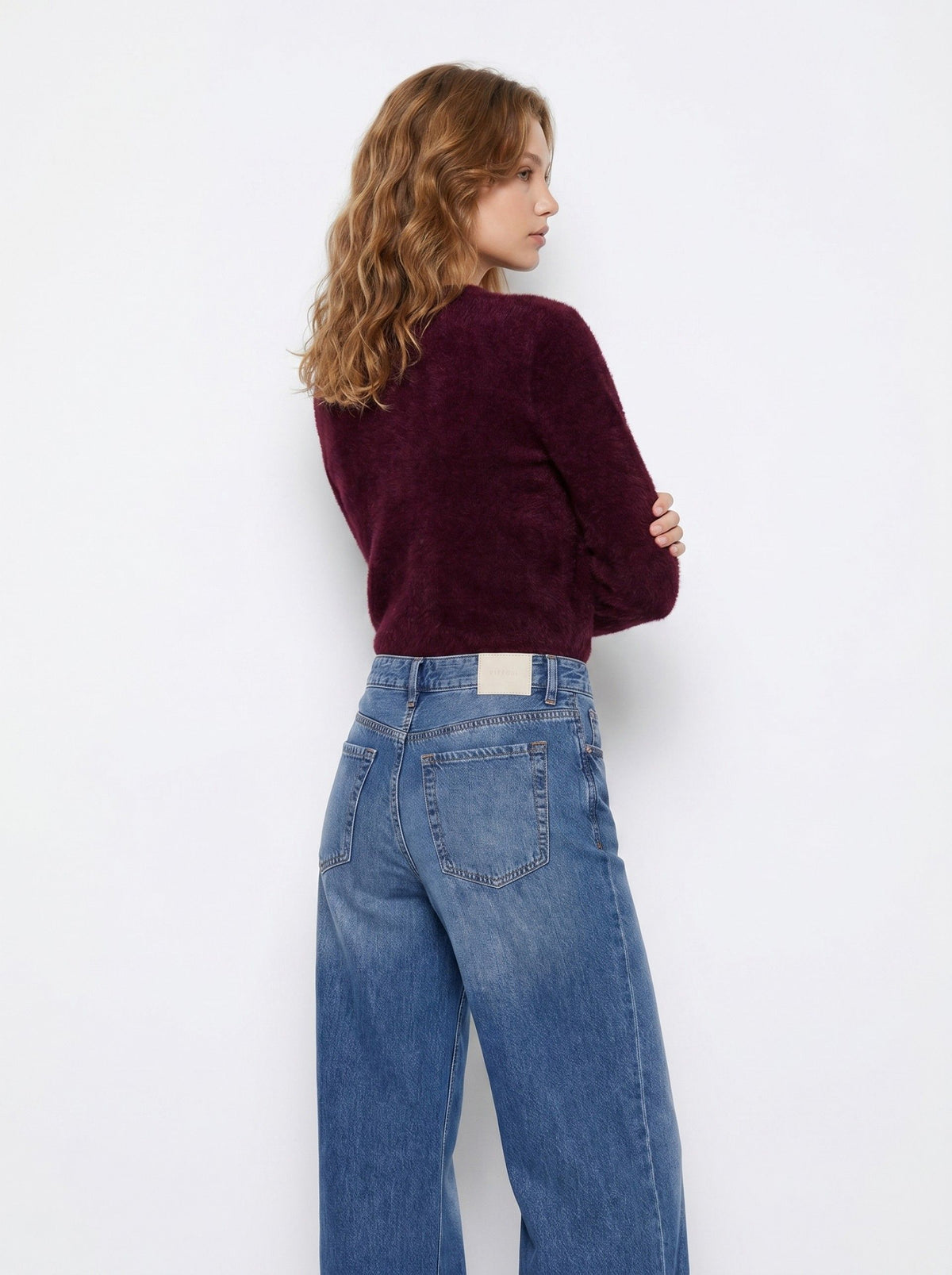 GUESS Chunky Cardigan in Burgundy