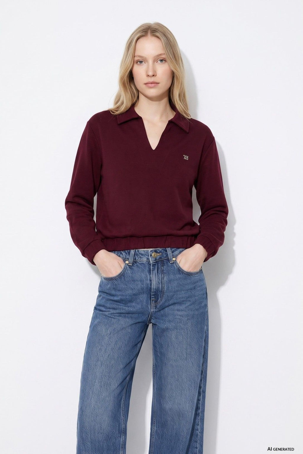Tiffosi Valentina Sweatshirt in Maroon
