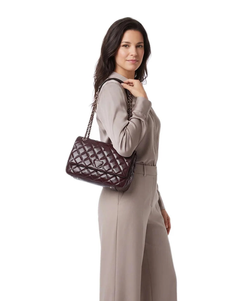 GUESS Juliet Shoulder Bag Burgundy