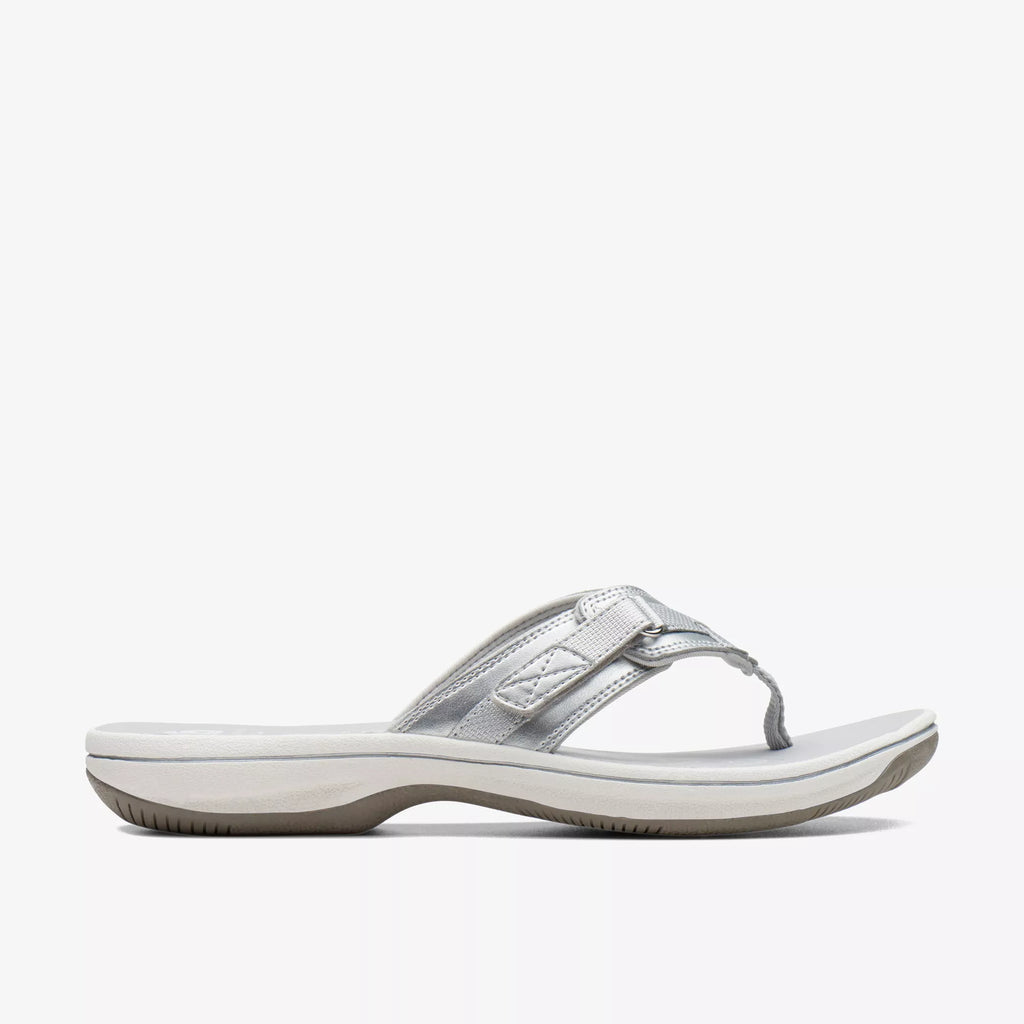 Clarks Brinkley Reyna Flip Flops Silver