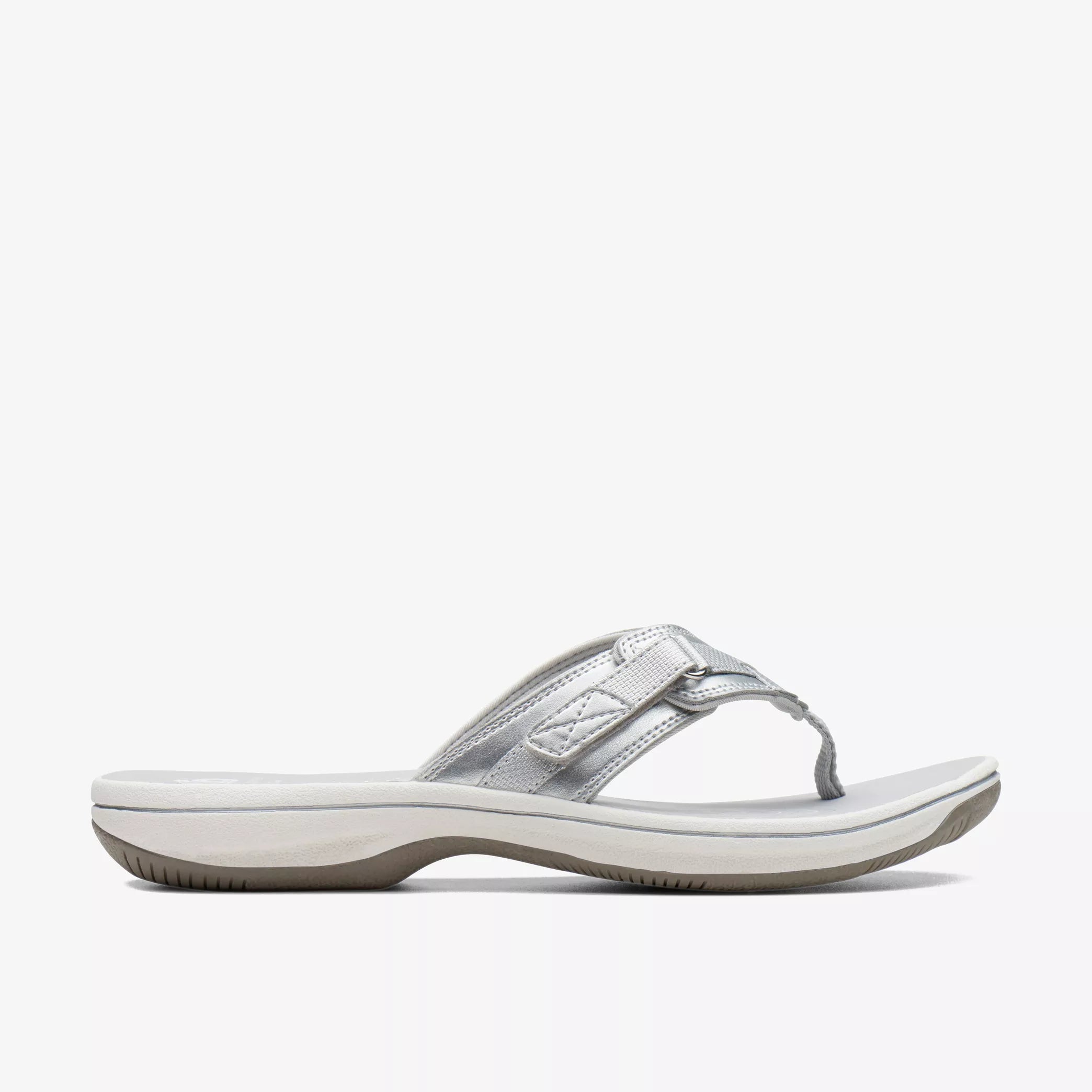 Clarks Brinkley Reyna Flip Flops Silver