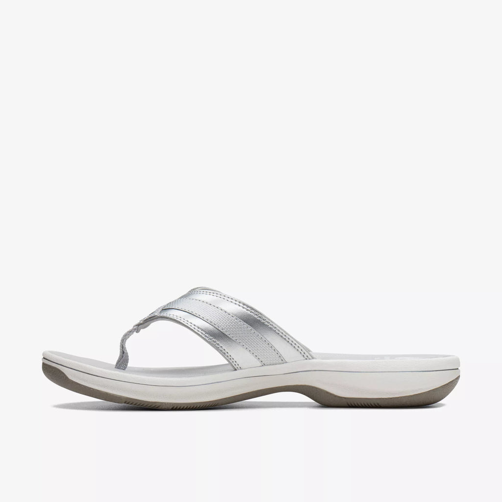 Clarks Brinkley Reyna Flip Flops Silver