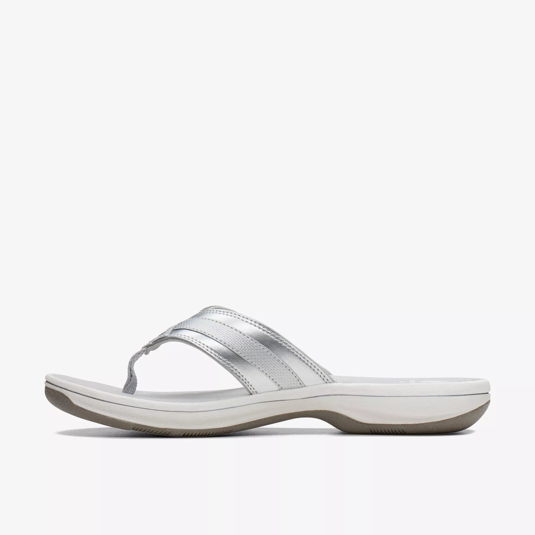 Clarks Brinkley Reyna Flip Flops Silver