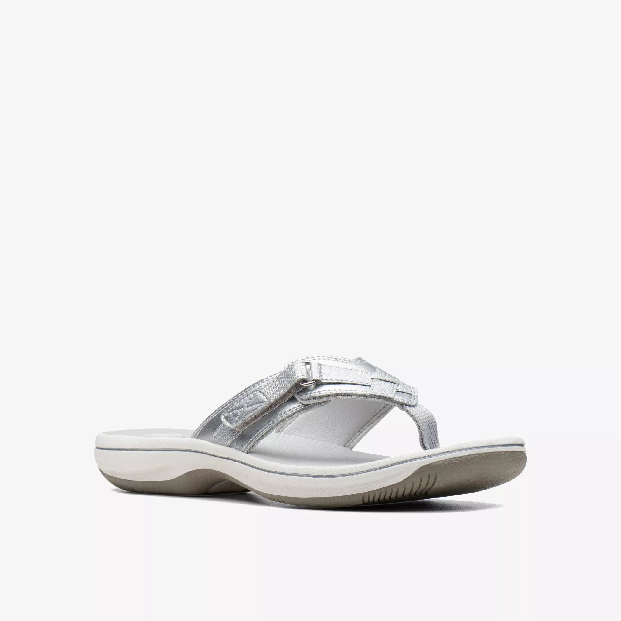 Clarks Brinkley Reyna Flip Flops Silver