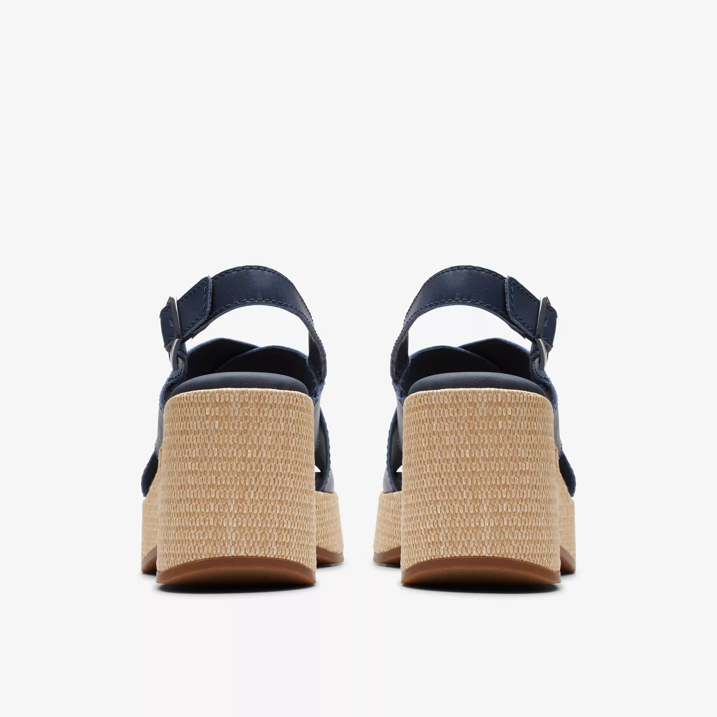 Clarks Manon Wish Navy Leather Wedge SHOOZZ