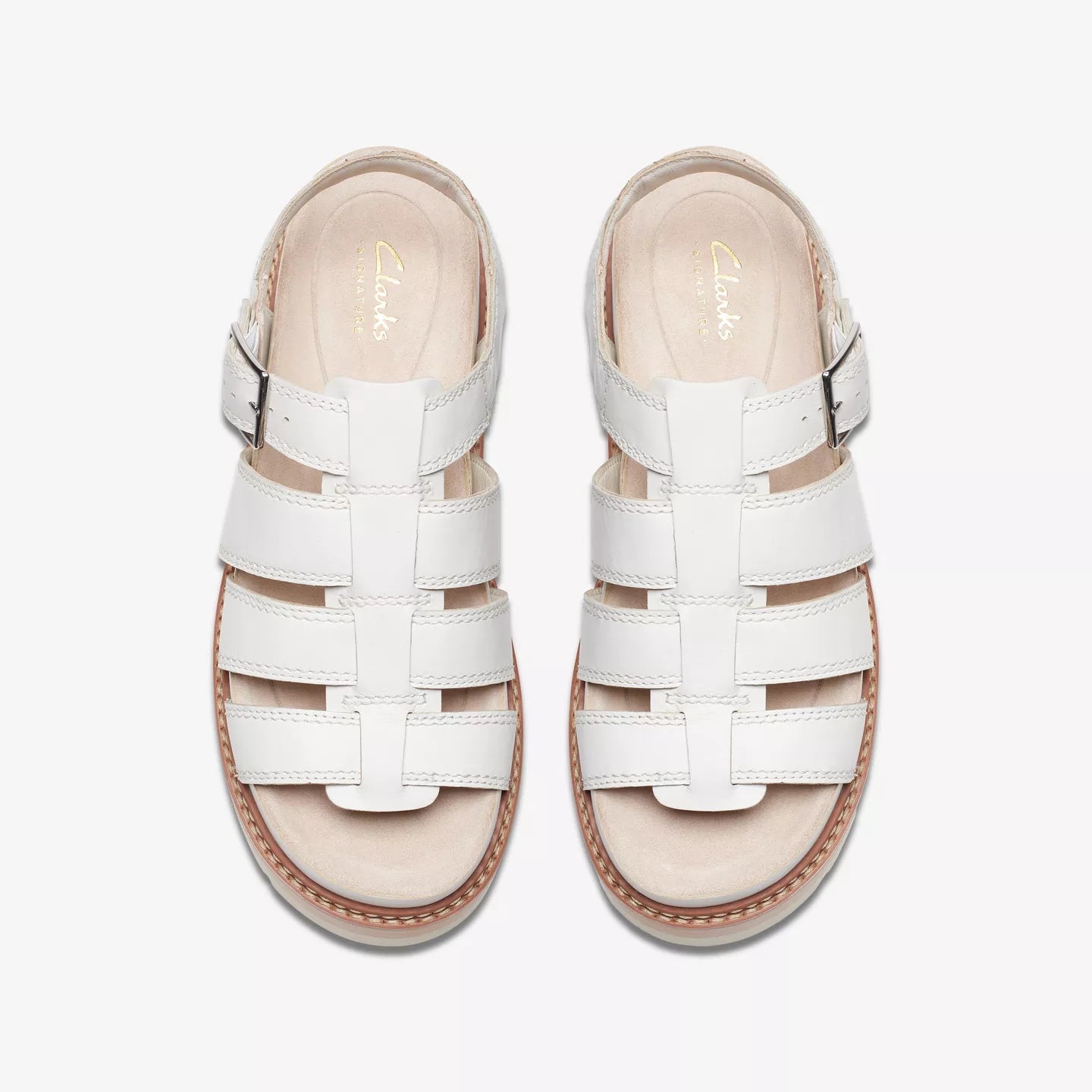 Clarks Orianna Twist Off White Leather Sandals