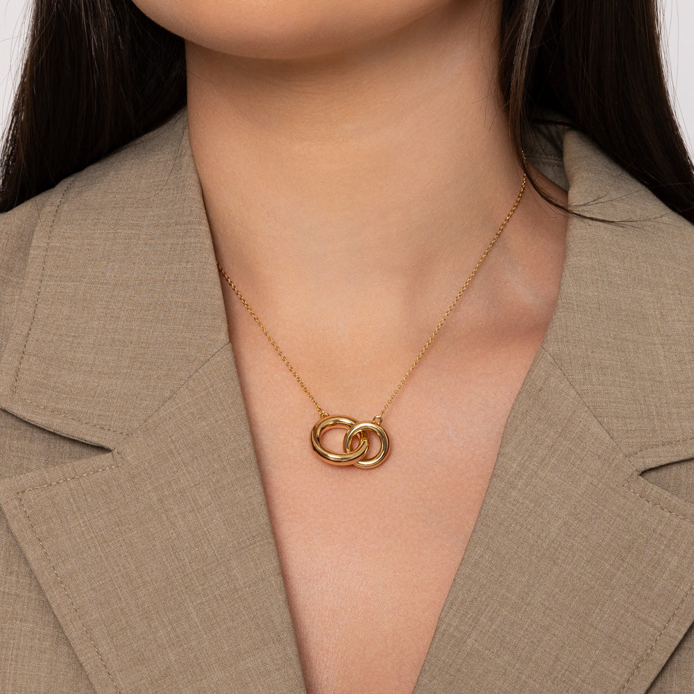 KNIGHT & DAY - Chunky Interlink Circles Gold Necklace