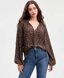 GUESS Josette Animal Print Top