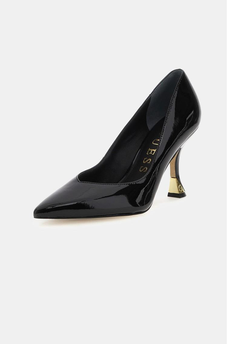 GUESS Leather Patent Court Shoe Black