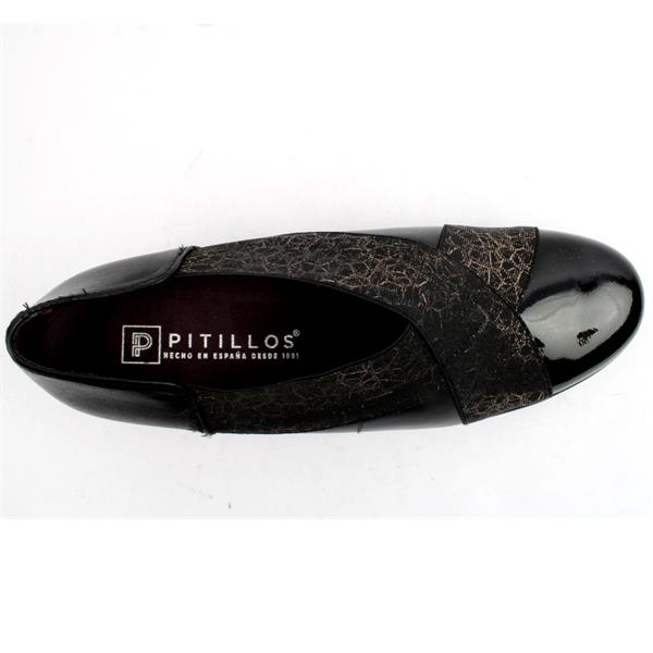 Pitillos Wedge Shoe Black Multi
