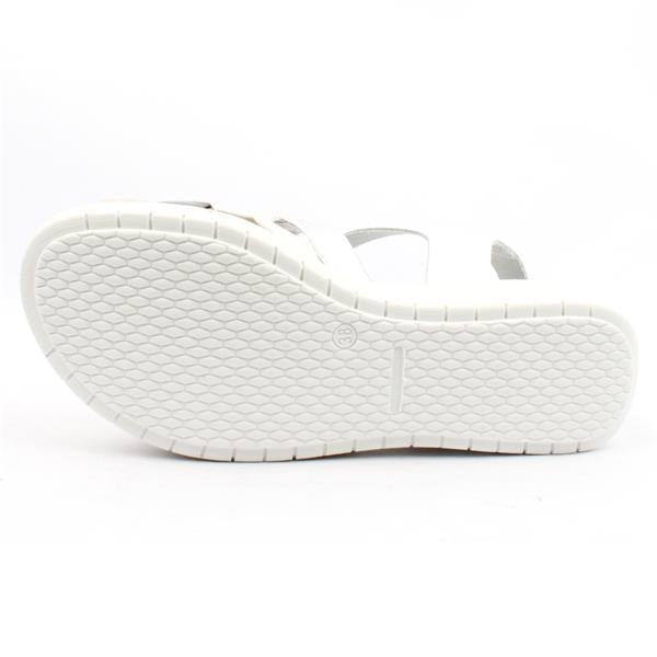 Pitillos Leather Wedge Sandal White