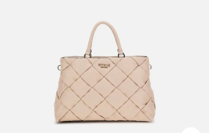 GUESS Zaina  Quilted Satchel Stone