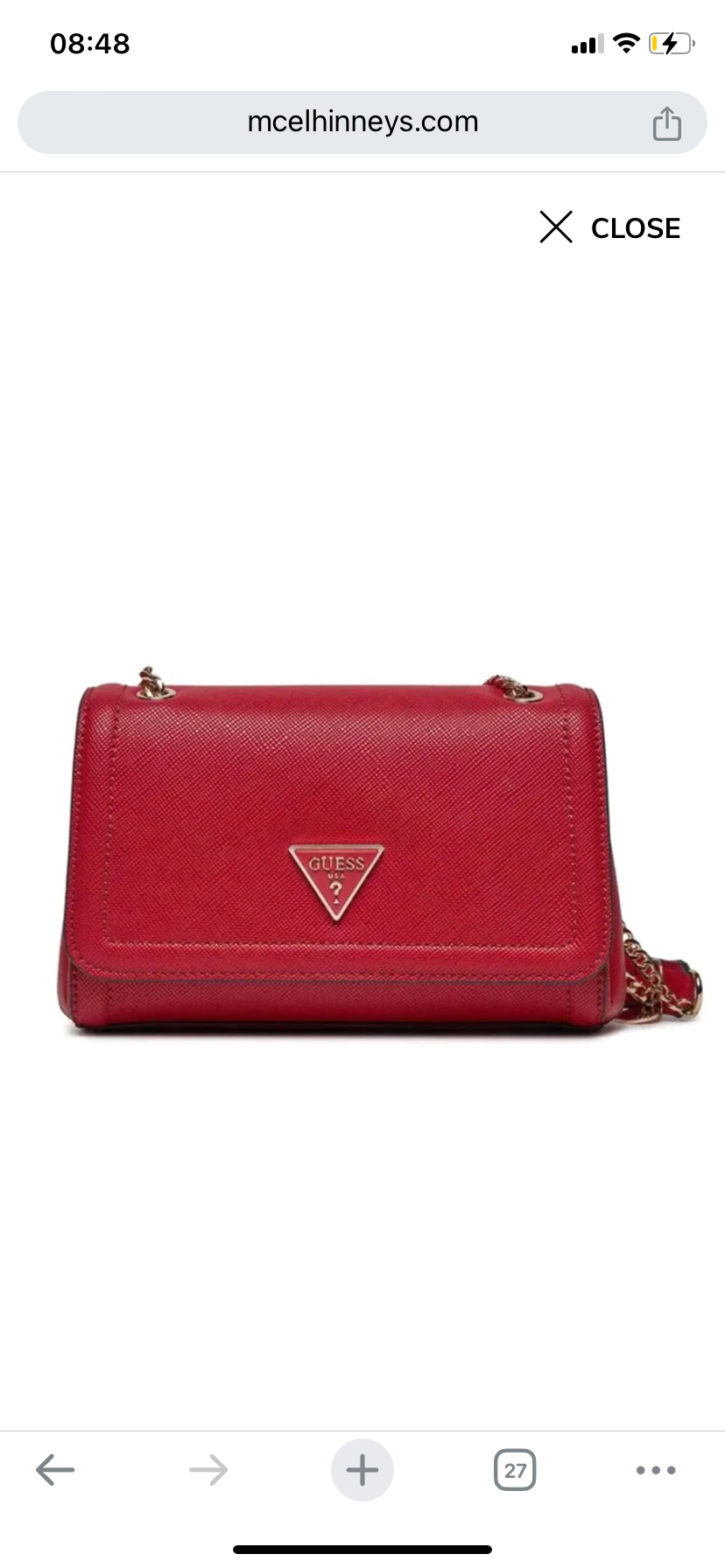 GUESS Red Noelle Convertible Crossbody Bag