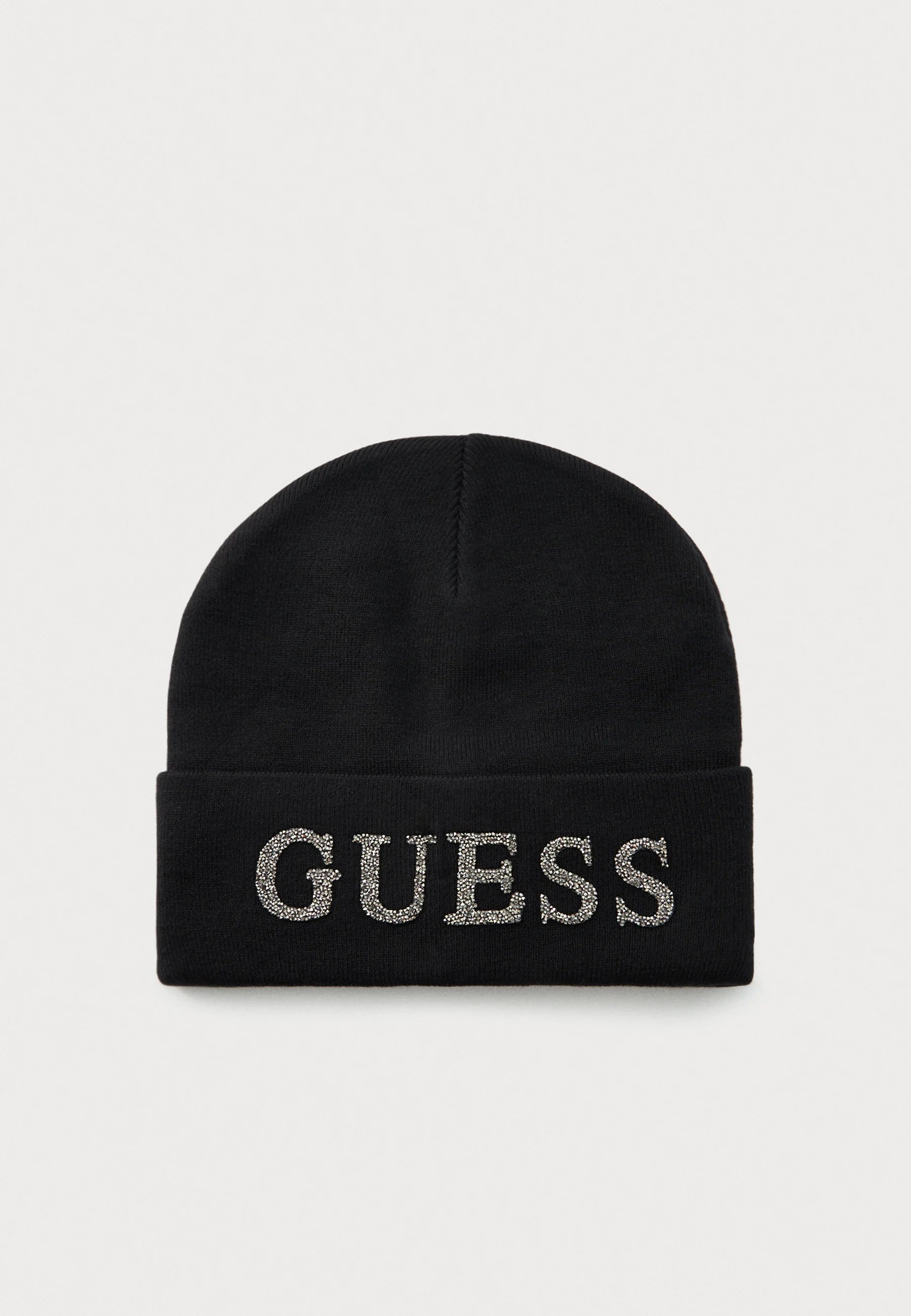 GUESS Diamante Logo Beanie Black