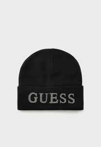 GUESS Diamante Logo Beanie Black