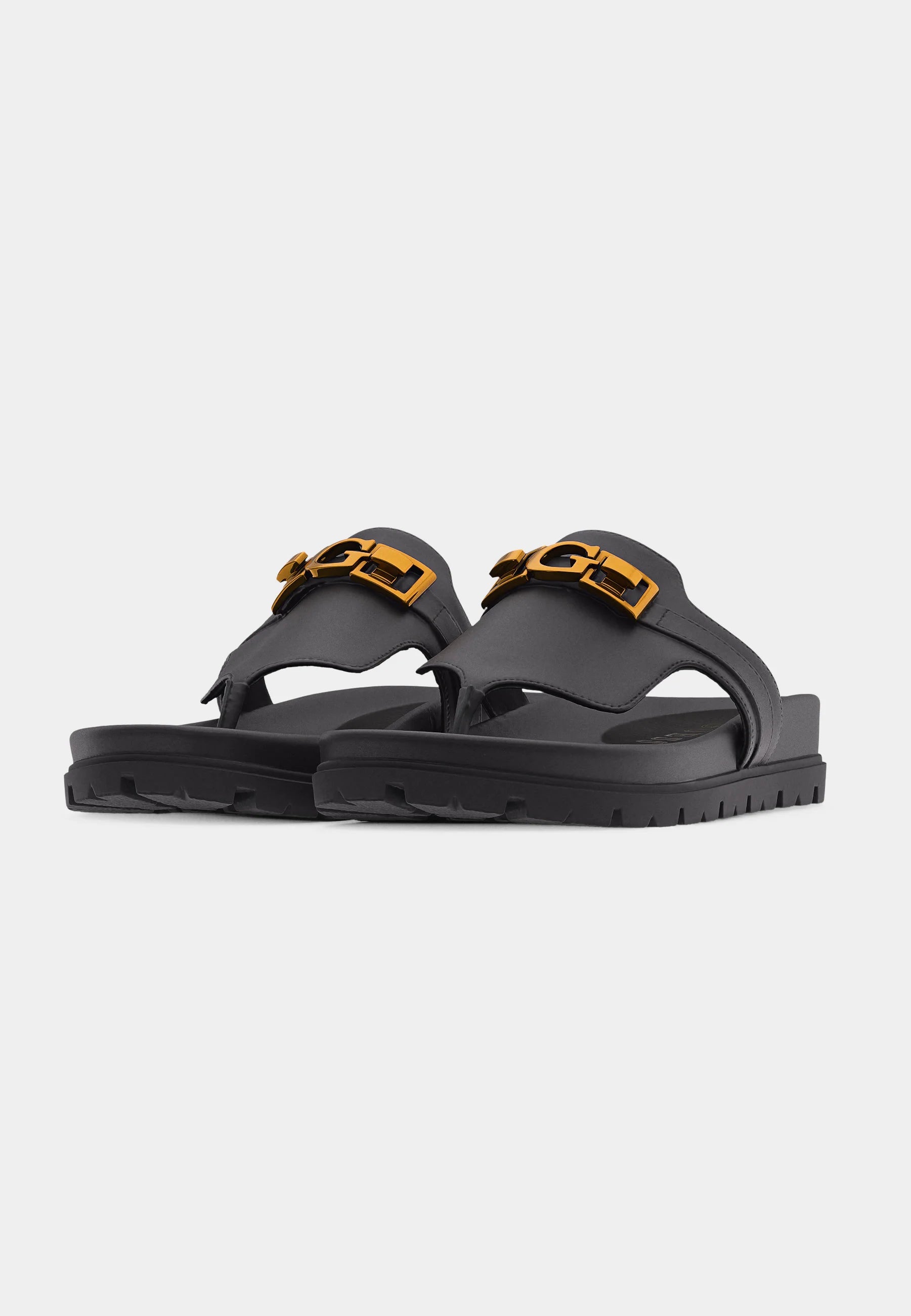 GUESS Cognac Toe Post Sandal Black